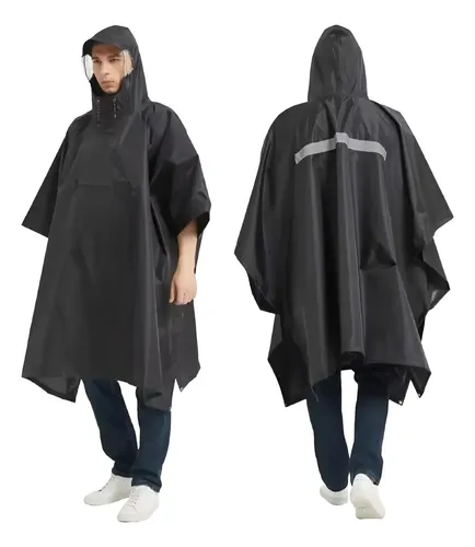 Capa Impermeable Poncho Para Lluvia Manta Agua Pvc Capucha