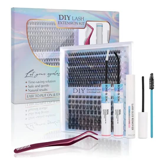 Set De Pestañas Extensiones Reutilizables Postiza Negro D 16 Mm
