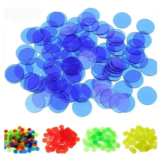 100 Fichas De Color Acrilicas 15mm Educativas Bingo