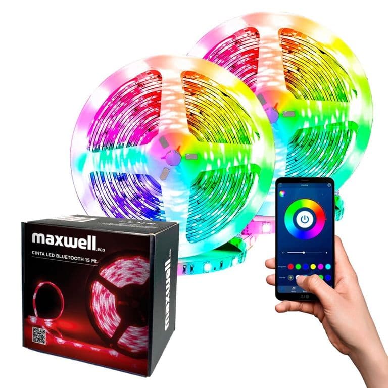 Tira Cinta Luces Led Rgb Bluetooth 15 Metros Total +conector