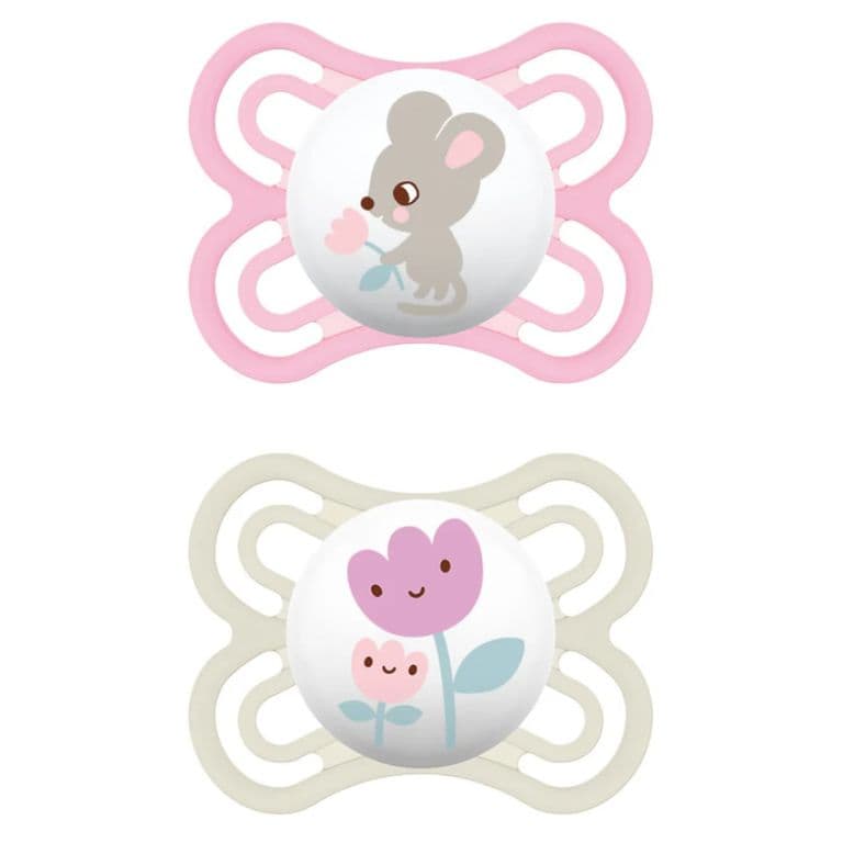 2 Chupetes de Silicona Perfect 0-6 Meses Rosado