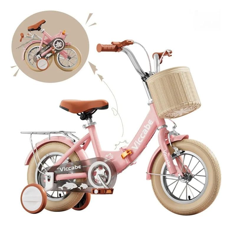Bicicleta Infantil Plegable Aro 16 Color Rosado